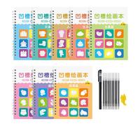 Libro di pratica scanalato per bambini dai 3 agli 8 anni Libro di magia con più modelli di disegno per scuola e uso domestico Libro da disegno scanalato per bambini Magics Copybook Modelli di pittura