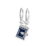 Libro di preghiera "God is in here" - 2 pezzi Charm libro e segnalibro - Braccialetto con ciondolo in argento Sterling 925