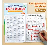 Libro di puzzle con 220 parole ad alta frequenza - Gioco di rompicapo, Esercizio di ricerca di parole Dolch, Espansione del vocabolario per bambini, Migliora la fluidità delle parole comuni, Esercizi