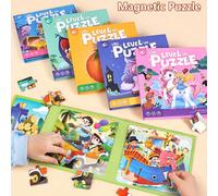 Libro di puzzle magnetico 3-in-1 per bambini, puzzle a tema trasporti Montessori, 12/16/20 pezzi, giocattolo educativo per la scuola materna, gioco da tavolo interattivo genitore-figlio, adatto per ba