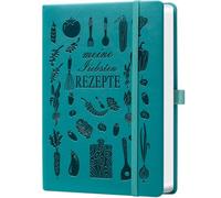 Libro di ricette A5 da compilare - Le mie ricette preferite - Libro di cucina e pasticceria fai-da-te da riempire - Design da cucina blu marino, carta da 120 g (14,5 x 21 cm) - Ideale per regalare