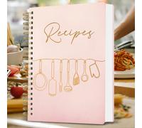 Libro di ricette da scrivere con le tue ricette - Libro di ricette vuoto con copertina impermeabile - Con linguette per l'indicizzazione per gli amanti della cucina - 144 pagine Forniture scolastiche,