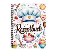 Libro di ricette, organizer per libro di cucina familiare, 21 x 14,7 cm, design con copertina rigida, per tracciare la dieta portatile, quaderno per pianificazione dei pasti per cucina, cucinare