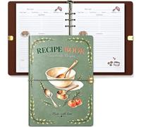 Libro di ricette vuoto per scrivere le proprie ricette, raccoglitore per | Quaderno per ricette in pelle, impermeabile, vintage, vuoto, contiene 150 ricette corte e lunghe