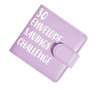 Libro di risparmio con buste, organizer per risparmiare denaro, 11,5 x 11 cm, in poliuretano, impermeabile, con fibbia magnetica, per pianificazione finanziaria, per ufficio, scuola, viaggi, feste