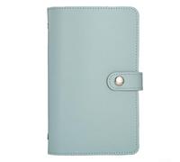 Libro di risparmio in PU con fermasoldi, compatto 20 x 13 x 5 cm, organizer per banconote mobile per il monitoraggio delle finanze personali, piccolo libro contabile per budget (1 confezione) (blu)