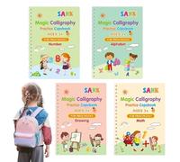 Libro di scrittura magico per bambini - Quaderno di lavoro scanalato riutilizzabile | Libro per imparare a scrivere, tracciare lettere, scuola materna, scuola materna, formazione di scrittura a mano