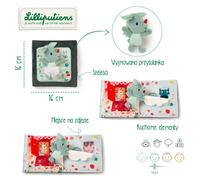 Libro di stoffa con mini doudou toc toc - draghetto JOE di LILLIPUTIENS, 18 m+