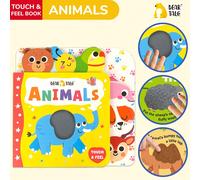 Libro di stoffa interattivo 3D sensoriale, libro di riconoscimento di animali della fattoria e della giungla in morbido tessuto di peluche, giocattolo educativo Montessori per la prima infanzia, libro