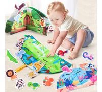 Libro di stoffa strappabile per bambini, libro di stoffa per l'apprendimento dell'inglese, libro di stoffa riutilizzabile, non facile da strappare, si possono girare le pagine per migliorare la percez