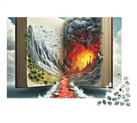 Libro di Storie Fantasy Puzzle 1000 Pezzi Carta per Adulti Valle Magica Scena Vulcano Gioco di Puzzle per Famiglia Relax Decorazione Regalo 52x38cm/1000pcs