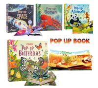Libro di storie in inglese Usborne con libri pop-up, libro di immagini 3D per l'educazione precoce dei bambini, libro di cognizione degli animali, libro di attività interattive per la scuola materna, 