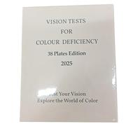 Libro di test delle differenze di colore per Ishihara edizione 2024, kit di test optometrici da 38 pezzi con piastre diagnostiche per rilevamento daltonismo, strumento professionale di valutazione