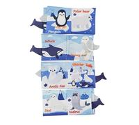 Libro di testo in tessuto per bambini, libri in tessuto per bambini, morbidi libri in tessuto per toccare e sentire | Animali morbidi con esperienza sensoriale scoppiettante, giocattolo educativo e