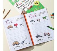 Libro di tracciatura per bambini di 32 pagine, quaderno di esercizi dell'alfabeto spagnolo, libro di attività per la pratica della scrittura ABC, libro di apprendimento precoce interattivo per bambini