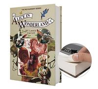 Libro di trasferimento di carta autentico sicuro per gioielli, denaro e contanti, cavo con scomparto nascosto, chiave e lucchetto a combinazione (blocco password, Alice)