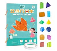 Libro Didattico Geometria 3D con Cordino, Quaderno Didattico Geometria Solidi Cordino per Bambini, Libro Didatticos Forme Geometriche con Nastro Adesivo, Giocattoli Educativi Modelli Geometrici