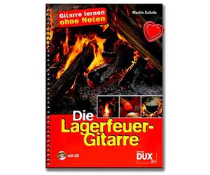Libro "Die Lagerfeuer-Gitarre" a spirale (+CD) - Imparare a suonare la chitarra senza note con 54 canzoni famose (rilegatura a spirale) di Martin Kuhnle - con note colorate.