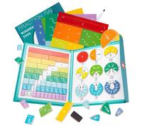 Libro dimostrativo delle frazioni magnetiche - Puzzle educativo manipolativo di matematica, set di strumenti di apprendimento colorati, attività durevole da tavolo, sussidio didattico visivo | Scuola
