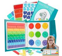 Libro dimostrativo sulle frazioni magnetiche, tessere sulle frazioni magnetiche, set di blocchi didattici for puzzle matematici dimostrativi con dischi segnapunti(Zebra)