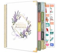Libro e organizer per matrimoni, libro per la pianificazione del matrimonio | con 2 adesivi, liste di controllo, calendario per conto alla rovescia e tasca interna, 23,50 cm x 29 cm