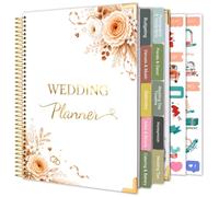 Libro e organizer per matrimoni, libro per la pianificazione del matrimonio | con 2 adesivi, liste di controllo, calendario per conto alla rovescia e tasca interna, 23,50 cm x 29 cm