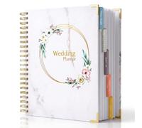 Libro e organizer per matrimoni per la sposa, raccoglitore per la pianificazione della sposa, con calendario per conto alla rovescia, pianificatore del budget, lista di controllo, lista degli ospiti