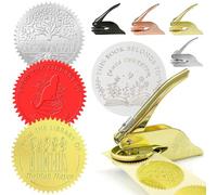 Libro Embosser Personalizzato Rotondo Embosser Personalizzato Biblioteca Timbro Sigillo Personale Regali per Lettori Personalizza il tuo nome e design