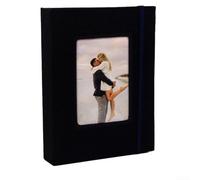 Libro fotografico in plastica e lino, 5,8 x 7,6 cm, copertina in plastica e | Robusto mix di plastica e lino, protegge i ricordi a lungo termine, look classico, ideale per scrivania o per esporre