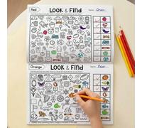 Libro gioco di caccia al tesoro interattiva / Migliora le abilità cognitive con puzzle di sudoku, memoria e riconoscimento dei colori / Carte educative durevoli per uso domestico e scolastico / Regalo