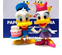 Libro i miei piccoli amici Disney con Statua di Paperino e Paperina Compleanno