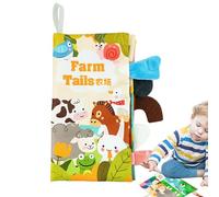 Libro in stoffa con coda di animale, libri increspati, e senti i libri morbidi e increspati - Giocattoli da viaggio per bambini, giocattoli per passeggino, giocattoli per la prima