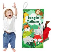 Libro in stoffa con coda di animale, libri increspati - e senti i libri morbidi e increspati,Giocattoli da viaggio per bambini, giocattoli per passeggino, giocattoli per la prima