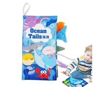 Libro in stoffa con coda di animale, libri increspati, Libro in stoffa per storie di bambini, Giocattoli da viaggio per bambini, giocattoli per passeggino, giocattoli per la prima Goowafur