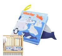Libro in tessuto morbido, libro di apprendimento in tessuto per bambini - libri morbidi in tessuto per toccare e sentire - Animali morbidi con esperienza sensoriale scoppiettante, giocattolo educativo