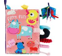 Libro in tessuto per neonati, Busy Board Baby Toy con generatore di suoni integrato 3D, panno per animali domestici, libri educativi, sviluppo sensoriale, giocattolo prescolare per bambini di 2 + mesi