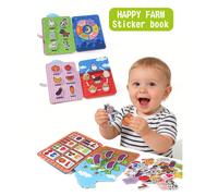 Libro interattivo senza rumore a tema fattoria per bambini da 0 a 3 anni, con chiusure a strappo, giocattolo educativo per lo sviluppo delle abilità motorie fini, regalo ideale per Pasqua, festival o 