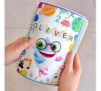 Libro Interattivo XXL IQ per Bambini 6-9 Anni - 64 Pagine + 270 Accessori - Lavabile, Personalizzabile con Nome, Apprendimento STEM | INSPIO