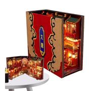 Libro Kit angolare | Biblioteca BookNook con illuminazione LED integrata | min decorazione di vicoli storici, case fai da te, modello realistico, kit di costruzione per gli appassionati