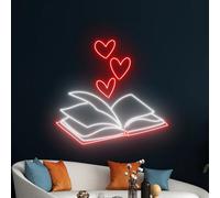 Libro Luce al neon, Libri Cuori Led Signs, Book Lovers Light, Bookish Signs, Reading Club Wall Room Decor