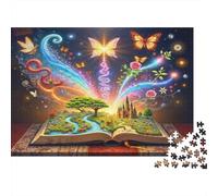Libro Magico Mondo Fantasia Puzzle 1000 Pezzi Puzzle per Adulti Notte Farfalla Set Puzzle 1000 Pezzi Decorazione Casa Relax Regalo Famiglia 70x50cm/1000pcs