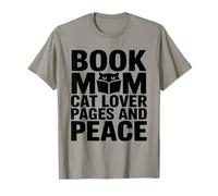 Libro Mamma Amante Gatto Pagine E Lettura della Pace Maglietta