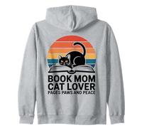 Libro Mamma Amante Gatto Pagine Paws And Peace Reading Felpa con Cappuccio