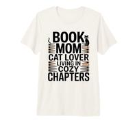 Libro Mamma Amante Gatto Vivere in Capitoli Accogli Maglietta Premium