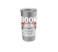 Libro, mamma, i libri sono il mio amore per la lettura linguistica Bicchiere termico in acciaio inox doppia parete