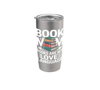 Libro, mamma, i libri sono il mio amore per la lettura linguistica Bicchiere termico in acciaio inox doppia parete