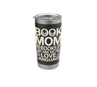 Libro, mamma, i libri sono il mio amore per la lettura linguistica Bicchiere termico in acciaio inox doppia parete