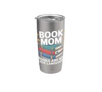 Libro, mamma, i libri sono il mio amore per la lettura linguistica Bicchiere termico in acciaio inox doppia parete