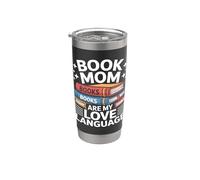 Libro, mamma, i libri sono il mio amore per la lettura linguistica Bicchiere termico in acciaio inox doppia parete