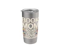 Libro, mamma, i libri sono il mio amore per la lettura linguistica Bicchiere termico in acciaio inox doppia parete